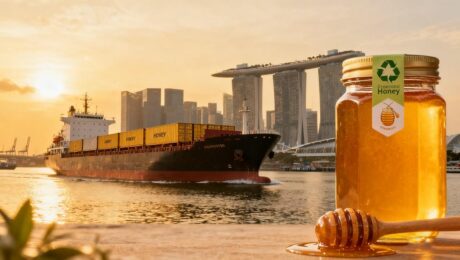 delee-honey-shipment-singapore Delee Honey shipment to Singapore showcasing premium honey packaging and trusted supplier partnership