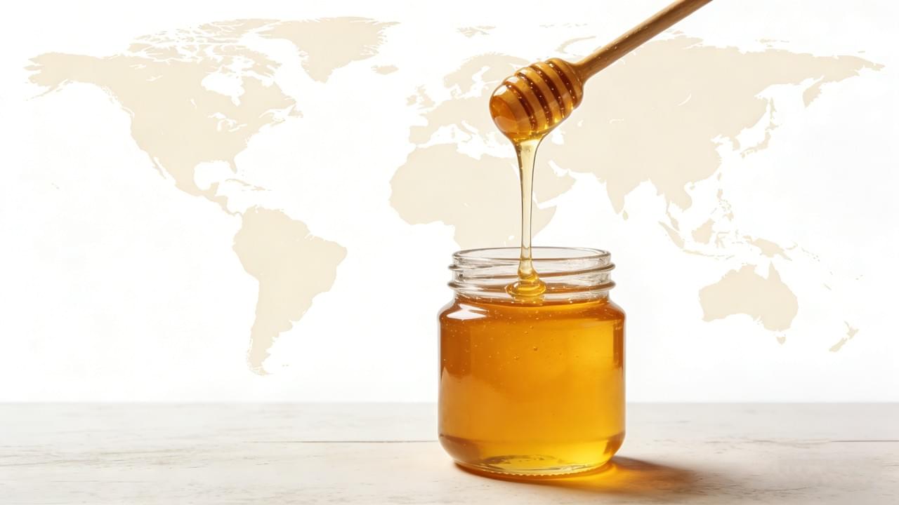 لافتة مورد العسل العالمي مورد عالمي متميز للعسل | سلسلة توريد العسل العضوي النقي بالجملة