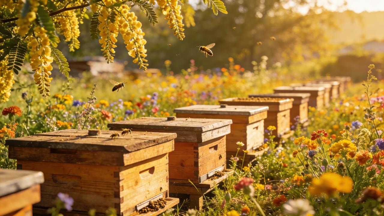 مزارع نحل طبيعية وأزهار رحيقية تدل على أصول العسل