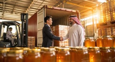 bulk honey supplier exporting premium Chinese honey to Middle East partner with trust and quality