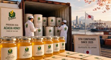 2026 Acacia Honey shipment from Delee Honey exported to Japan in premium bulk containers