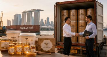 Honey Supplier Singapore exporting premium honey containers through long-term B2B partnership