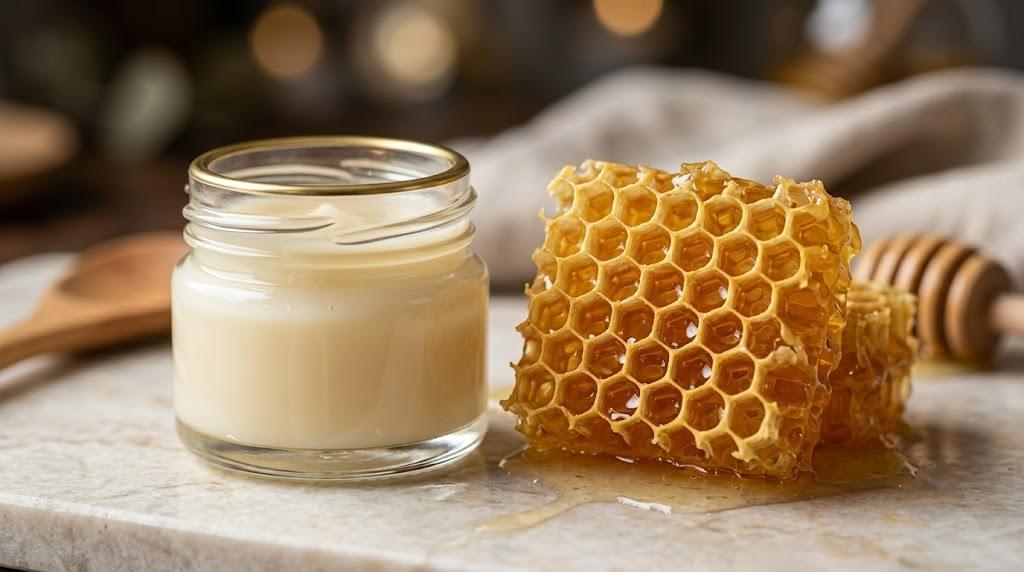 Delee Honey のローヤルゼリーと蜂蜜（天然健康成分を示す）