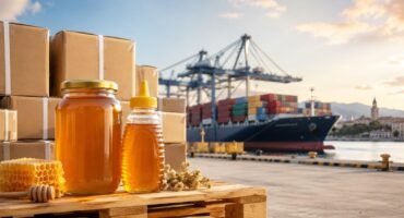 honey-export-croatia Honey export to Croatia with 1kg glass jars and 500g squeeze bottles ready for international shipment