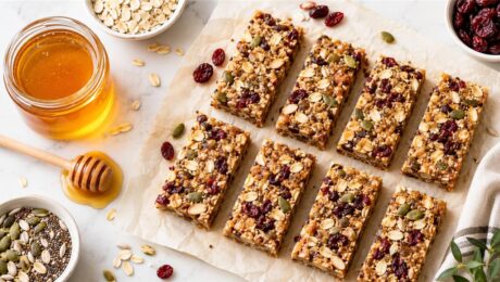 Formulation de barres énergétiques au miel — barres de snacks naturelles avec avoine, graines et liant au miel