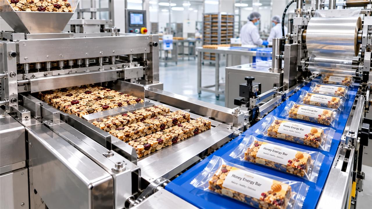 Lini produksi _commercial honey energy bar_ — manufaktur _snack bar_ dalam skala besar