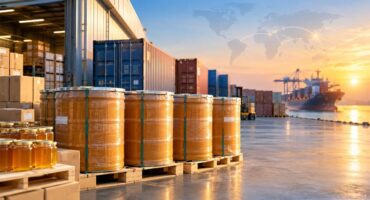 honey export to Saudi Arabia – four containers of premium honey ready for international shipment